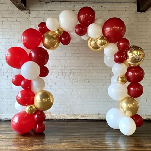 Red Balloon Arch Kit - 125 Pcs Mixed Size Balloons - Image 8