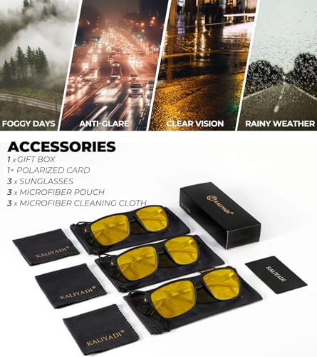 KALIYADI Lightweight Men's Night Vision Driving Glasses - Image 8