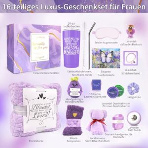 Lavender Spa Gift Basket: 16-Pc Self-Care Package for Women