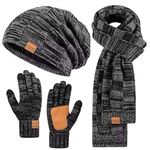 Men's Winter 3-in-1 Warm Set: Beanie, Scarf & Gloves