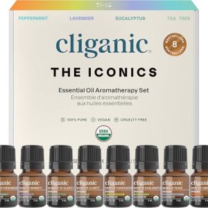 Cliganic Organic Essential Oils Gift Set – Top 8 Iconics