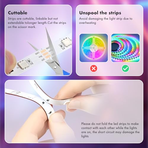 ATHONO 100ft IC+RGB LED Strip Lights | Music Sync & App Control - Image 6
