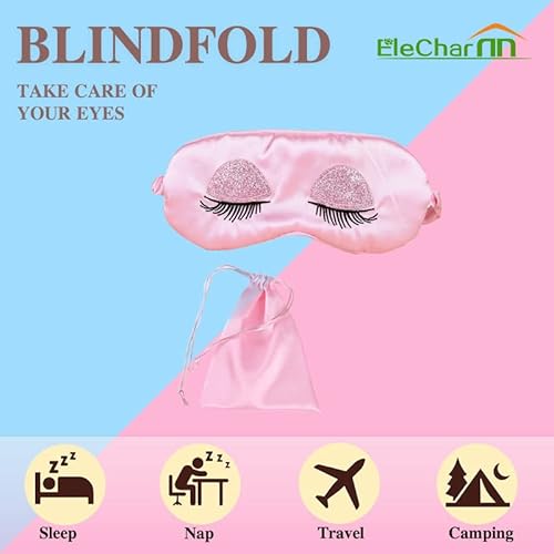 Sweet Girl's Satin Sleep Mask with Eyelash Embroidery - Image 5
