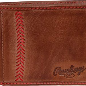 Rawlings Men’s Tanned Leather Baseball Stitch Wallet