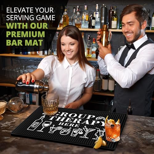 Group Therapy Spill-Proof Bar Mat - 18"x12" Rubber - Image 2