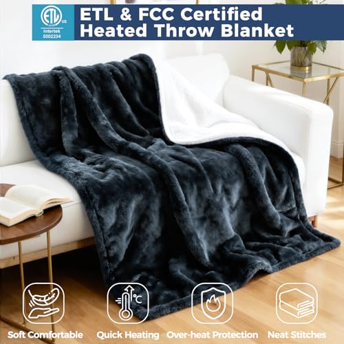 Silky Flannel Electric Heated Throw: 5 Levels, ETL Certified - Image 6