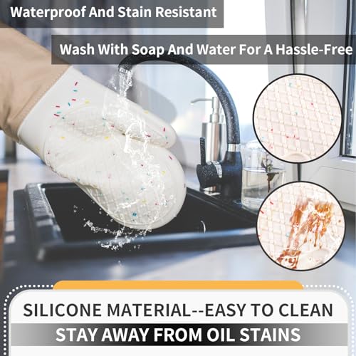 Cute Dorkuova Silicone Oven Mitts - Cream - Image 3