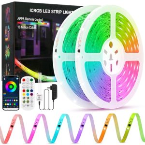 ERBTY 65.6ft RGBIC LED Strip Lights: App & Remote Control