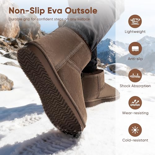 LKOHJF Women's Suede Platform Mini Boots - Water Resistant - Image 5