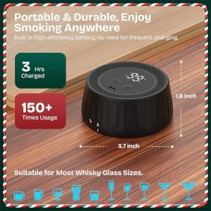 Electric Whiskey Smoker Kit: LED, Ice Cubes & Wood Chips