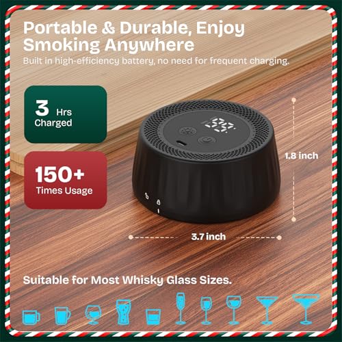 Electric Whiskey Smoker Kit: LED, Ice Cubes & Wood Chips - Image 2