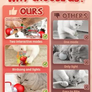 Jovrun Interactive Moving Cat Ball Toy for Indoor Cats