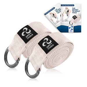 2-Pack 8Ft Yoga & Pilates Straps with D-Ring & eBook