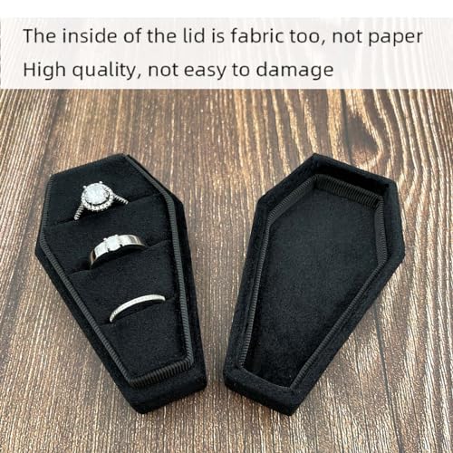 Beatilog Gothic Coffin Ring Box - Triple Slot Velvet - Image 4