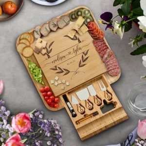 Personalized Bamboo Charcuterie & Cheese Board Gift Set