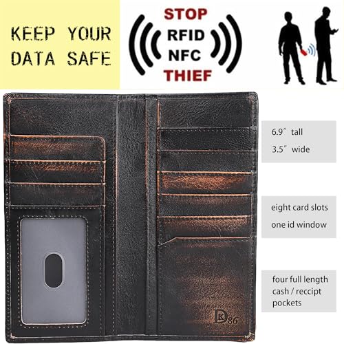 Men's Full Grain Leather RFID Deer Long Rodeo Wallet - Image 3