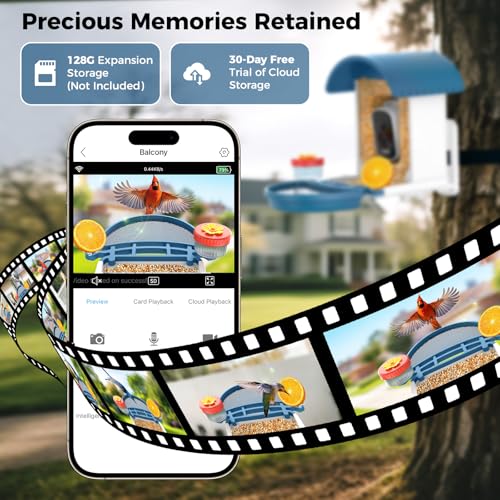 Smart Solar Bird Feeder Camera 5MP AI Night Vision - Image 7