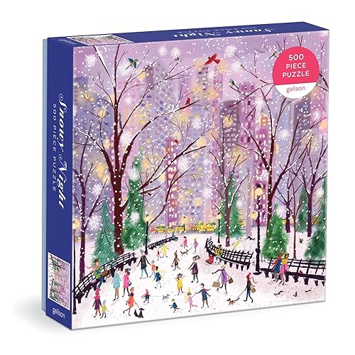 Snowy Night 500-Piece Winter Jigsaw Puzzle for Holidays