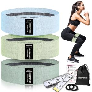 HIMESPORNER Fabric Resistance Bands – 3 Level Workout Set