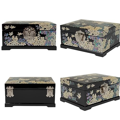 Handcrafted Mother-of-Pearl Jewelry Box - Bird & Floral - Image 9