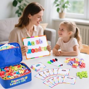 Magnetic Alphabet Letters Kit for Kids – 310 Pcs w/ Board