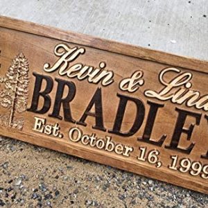 Personalized Rustic Wood Sign – Custom Last Name Art Decor