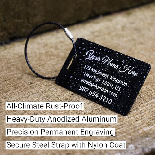 Personalized Heavy-Duty Metal Luggage Tags - Pack of 4 - Image 4