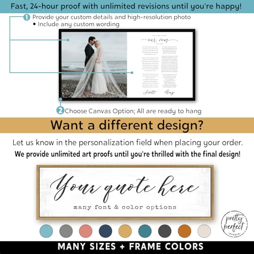 Custom Wedding Vows Wall Art - Framed Canvas Keepsake - Image 3