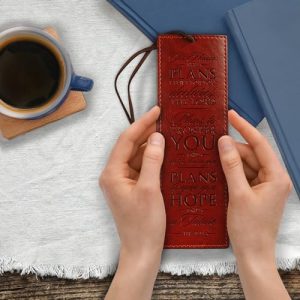 Men’s Vegan Leather Bookmark: Jeremiah 29:11 Scripture