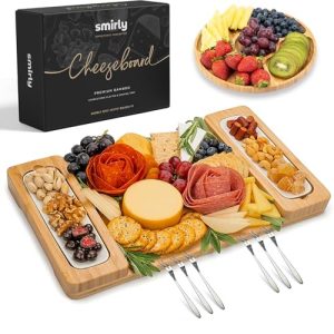 SMIRLY Large Bamboo Cheese Board Set – New Home Gift