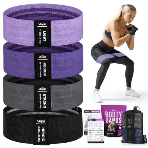 Fabric Resistance Bands Set for Legs & Glutes (4 Pack)