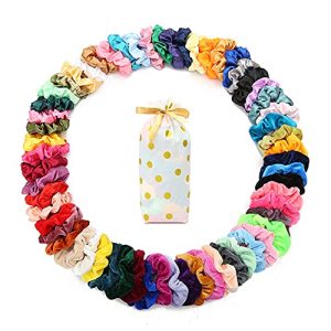 60 Pcs Velvet & Satin Scrunchies Hair Ties Set