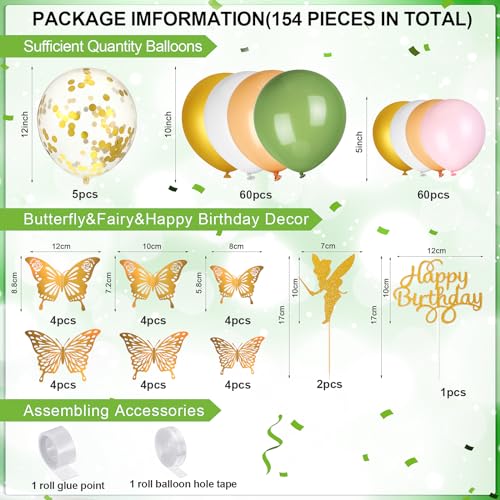 Fairy Butterfly Balloon Arch Kit - 154 Pcs Party Decor - Image 3