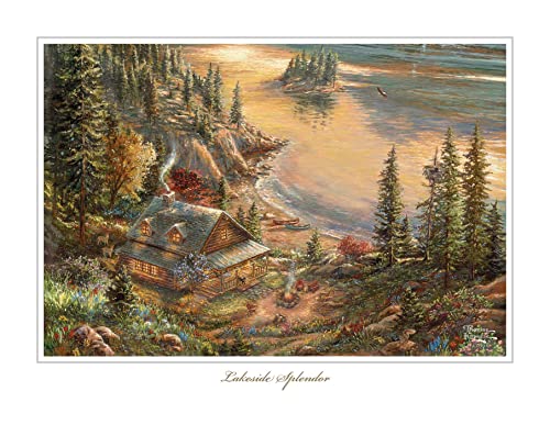 Thomas Kinkade 2024 Deluxe Wall Calendar: Lakeside Splendor Print - Image 6