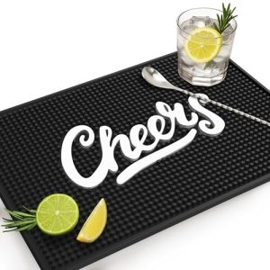 Premium Cheers 18″x12″ Non-Slip Rubber Bar Mat