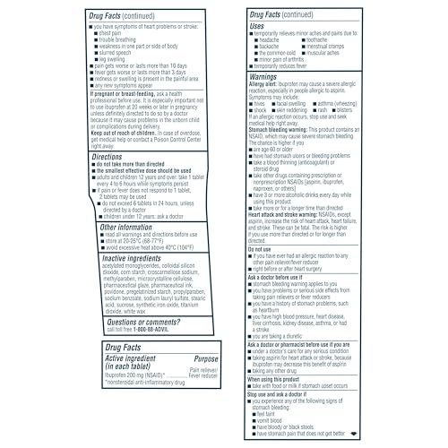 Advil 200mg Ibuprofen Pain & Fever Relief Tablets - Image 18