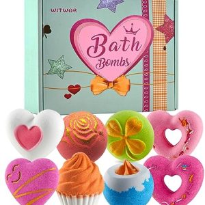 8 Pcs Valentine’s Day Bath Bombs for Women & Girls