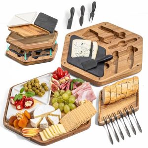 Belle Terre Wood Cheese & Charcuterie Board Set with Knives