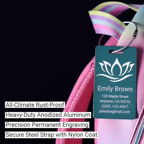 Single Custom Aluminum Luggage Tag - Durable - Image 4
