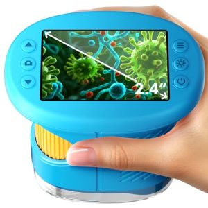 1000X Kids Digital Microscope – 4K, 2.4″ Screen, Blue