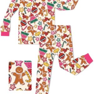 Toddler Girls Bamboo Viscose Christmas Gingerbread Pajamas