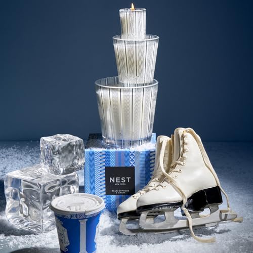 NEST Blue Cypress & Snow 3-Wick Candle - 21.2 oz, 100-Hr - Image 3