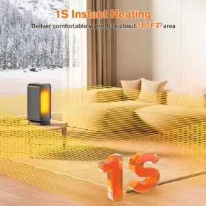 Mini 1500W PTC Desk Heater – Fan Combo, Remote & 50° Swing