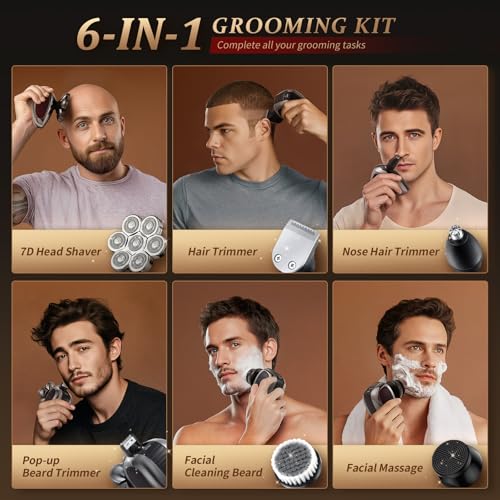 Professional 5-in-1 Electric Head Shaver for Bald Men - 7D - Image 3