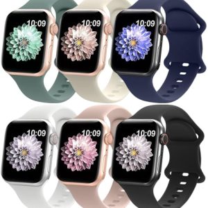 RQQ Liquid Silicone Sport Bands for Apple Watch (6 Pack)