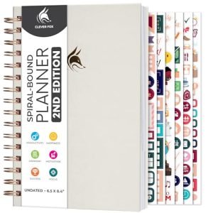 Clever Fox Undated Weekly & Monthly Goal Planner (White)