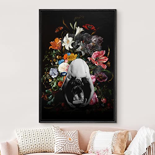 Vibrant Ballet Dancer Floral Framed Canvas Wall Art - Image 3