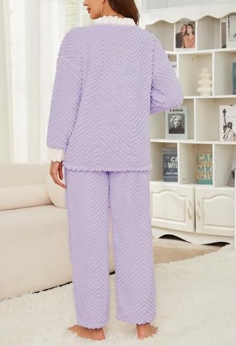Women's Plush Fleece Pajama Set - Soft Warm Sleepwear PJs - Image 4