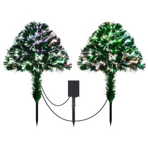 18″ Solar Pre-lit Fiber Optic Xmas Tree Set – Outdoor Decor