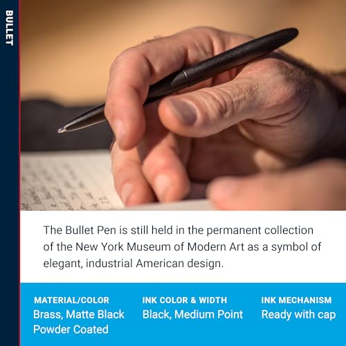 Fisher Space Pen Bullet Pen - Matte Black Brass Ballpoint - Image 3